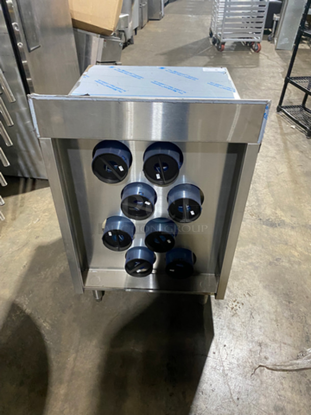 Commercial Worktop/ Slushie Station! Back Splash! With Cup Holders/ Dispensers! All Stainless Steel! On Legs! - Image 4 of 5