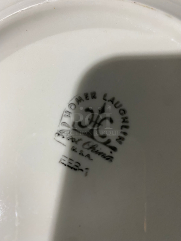 ALL ONE MONEY! Homer Laughlin White Ceramic Plates! Includes Cres Cor Dish Transport Cart! On Casters! - Image 7 of 10