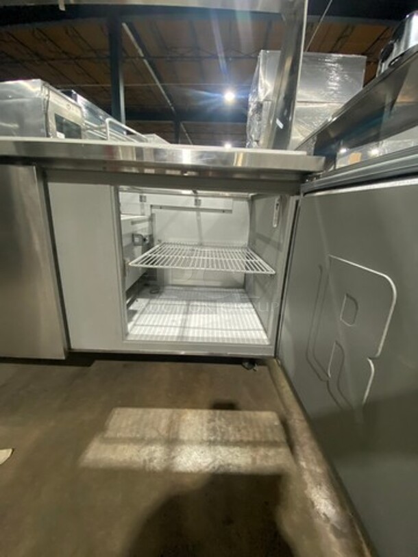 Randell Custom Made Commercial Refrigerated Sandwich Prep Table! With Lowering Sneeze Guard! With 2 Door Storage Space Underneath! All Stainless Steel! Model: 9045K7 SN: W16021911 115V 60HZ 1 Phase - Image 5 of 10