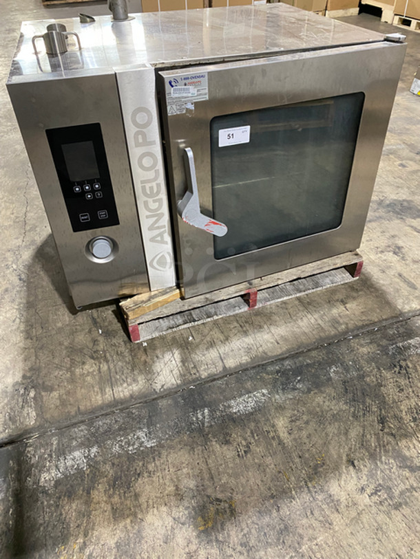 Angelo Po Commercial Combi Convection Oven! With Digital Controls! With View Through Door! Metal Oven Racks! All Stainless Steel!