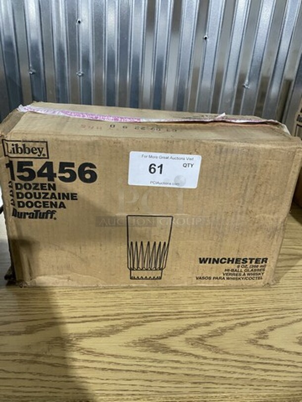 New In The Box! Libbey Winchester Style 9oz Glass Cups! 3 Dozen!