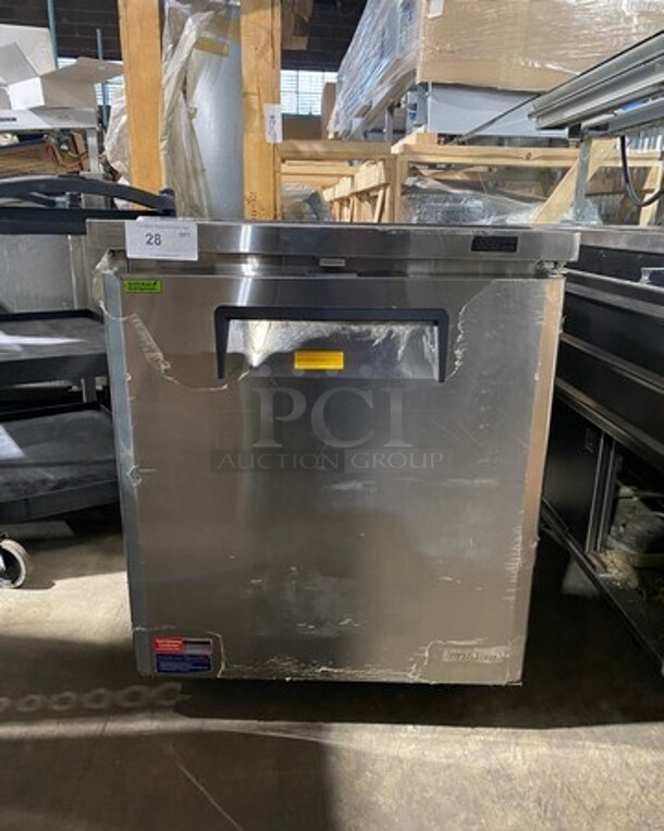 Turbo Air Commercial Refrigerated Salad Bar Island! Single Door Underneath Storage Space! All Stainless Steel! On Casters! Model: MST28N711S SN: H2KMS29FZ0627 115V - Image 1 of 12
