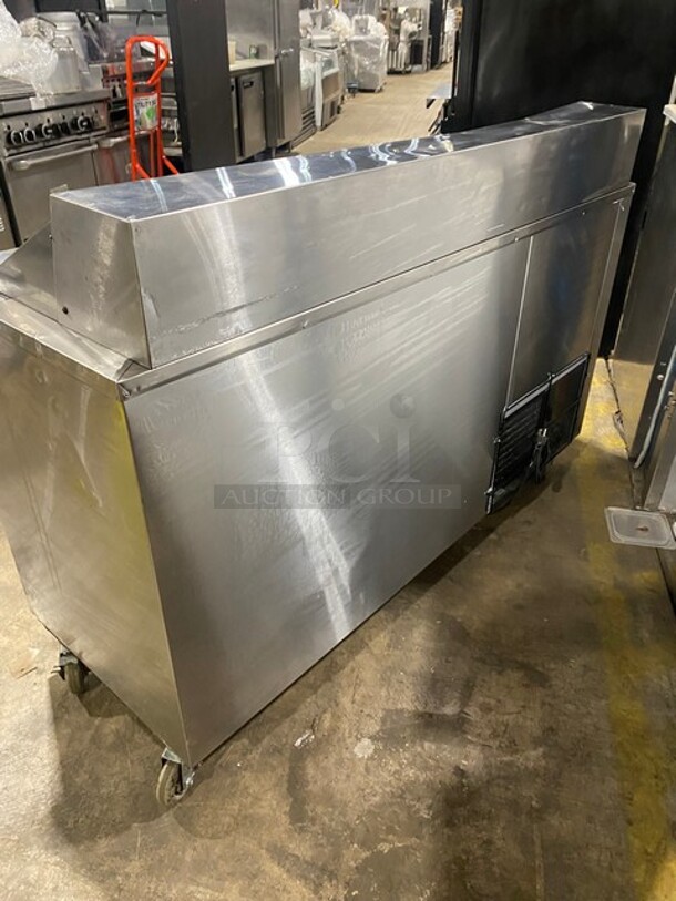 Cool Tech Commercial Refrigerated Sandwich Prep Table! With 2 Door Storage Space Underneath! All Stainless Steel! On Casters! Model: CUST60BM SN: 025719 120V 60HZ 1 Phase - Image 3 of 9