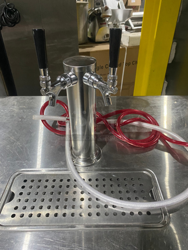 SWEET! Avantco Commercial Refrigerated 4 Tap Kegerator! With 2 Beer Towers! With 3 Door Storage Space Underneath! All Stainless Steel! On Legs! Model: 178UDD4HCS SN: 6213333519065710 115V 60HZ - Image 10 of 11