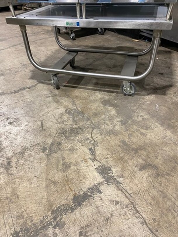 WOW! NEW OUT OF THE BOX! Garland Commercial Countertop Electric Powered Flat Top Griddle! With Back And Side Splashes! On Legs! On Equipment Stand! All Stainless Steel! On Casters! Model: E2448G SN: 0404ME0033 208V 60HZ 3 Phase - Image 9 of 10