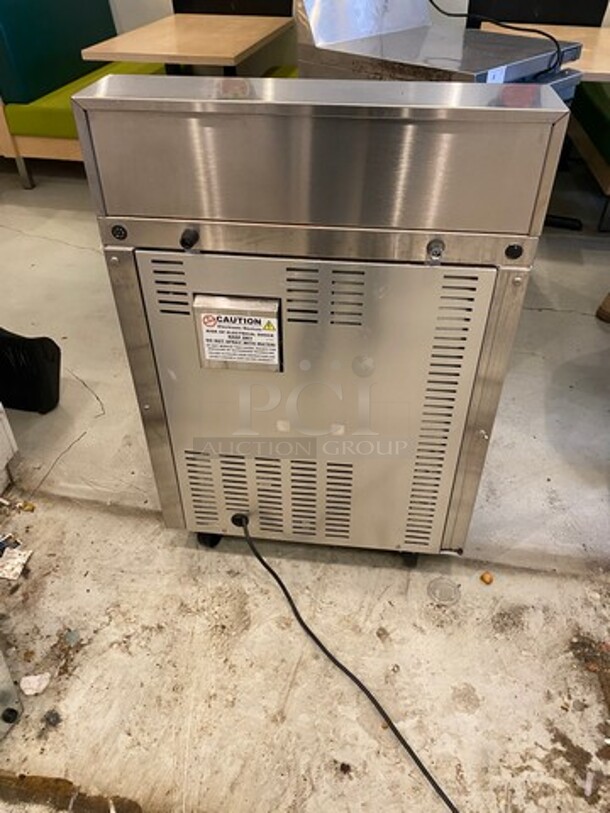 Continental Commercial Refrigerated Sandwich Prep Table! With Commercial Cutting Board! With Single Door Storage Space Underneath! All Stainless Steel! On Casters! WORKING WHEN REMOVED! Model: SW278 SN: 15858192 115V 60HZ 1 Phase - Image 4 of 9
