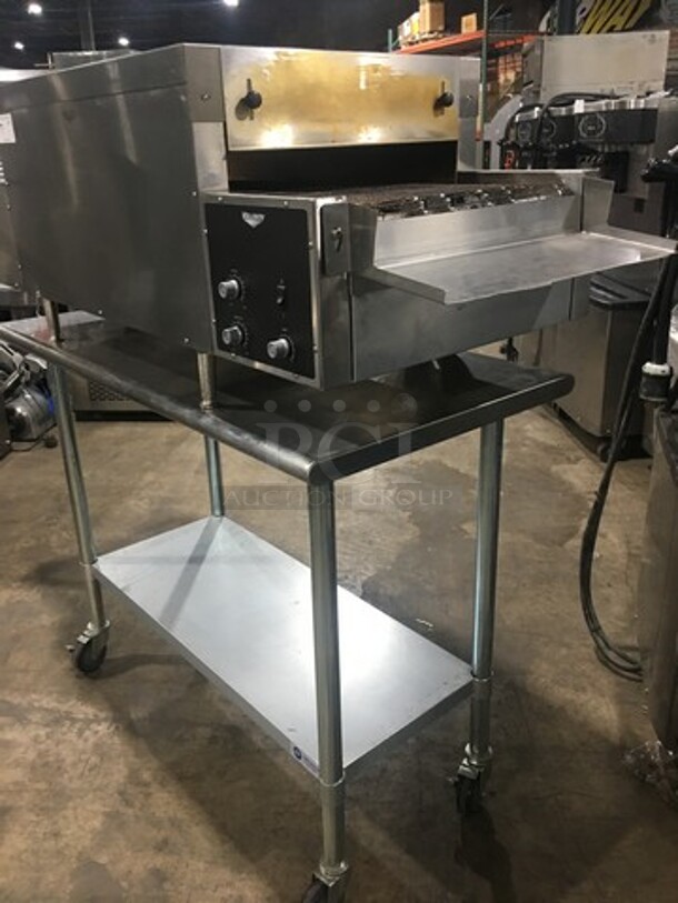 AMAZING! LATE MODEL! Vollrath Commercial Countertop Electric Powered Conveyor Pizza/ Baking Oven! On Legs! On Equipment Stand! With Storage Space Underneath! All Stainless Steel! On Casters! Model: JPO18 SN: L06001389542001 240V! Working When Removed! - Image 2 of 11