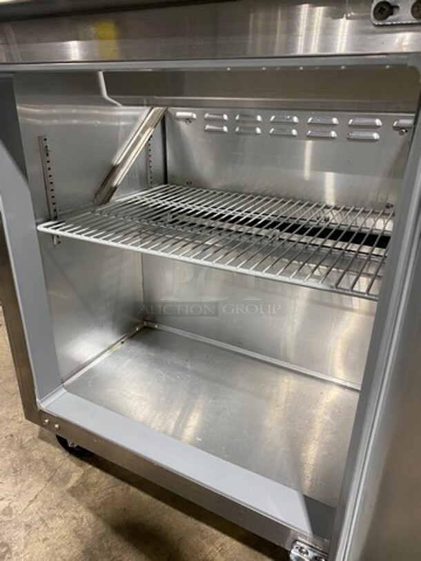 Continental Commercial Refrigerated Sandwich Prep Table! With Single Door Storage Space Underneath! All Stainless Steel! On Casters! Model: SW278 SN: 158B0875 115V 60HZ 1 Phase - Image 5 of 9