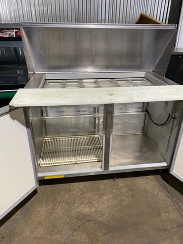 Silver King Commercial Refrigerated Sandwich Prep Table! With 2 Door Storage Space Underneath! All Stainless Steel! On Casters! Model: SKP4818 SN: SACG17549A 115V - Image 5 of 9