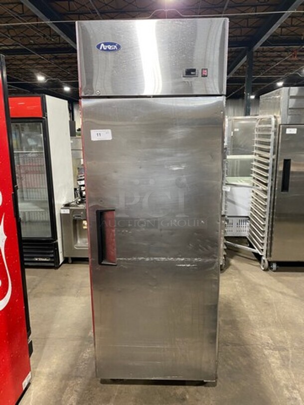 LATE MODEL! 2017 Atosa Commercial Single Door Reach-In Freezer! With Poly Coated Racks! Solid Stainless Steel! On Casters! Model: MBF8001 SN: MBF8001AUS100317110800C40024 115V 60HZ 1 Phase - Image 1 of 11