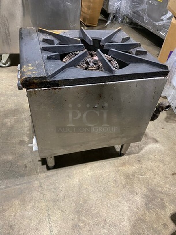 Commercial Countertop Gas Powered Single Burner Stock Pot Range! Stainless Steel! On Small Legs! - Image 2 of 7