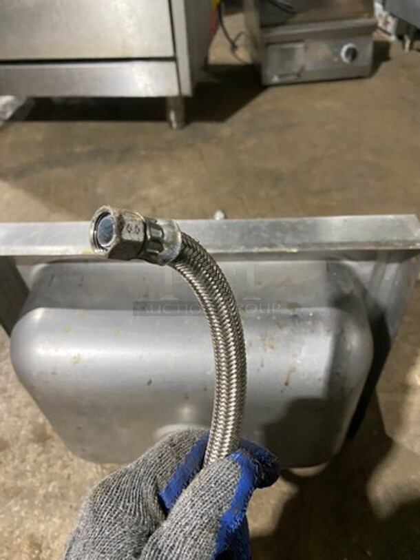 Commercial Stainless Steel Hand Sink! With Back Splash! With Faucet And Handles! - Image 7 of 9