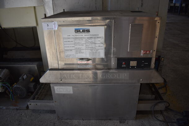 CTX Stainless Steel Commercial Electric Powered Conveyor Pizza Oven w/ Giles Model OVH10 Stainless Steel Commercial Ventless Hood. 208/240 Volts, 1 Phase. 52x28x34 - Image 1 of 8