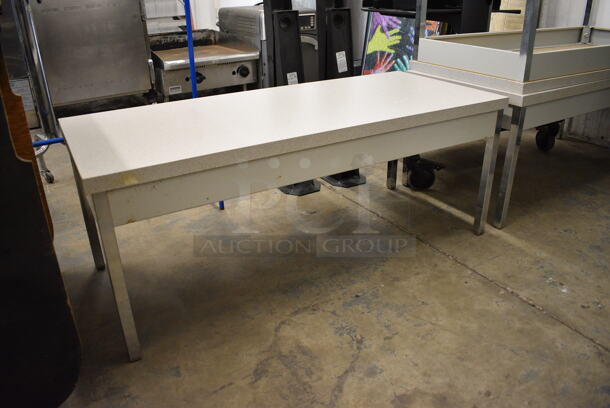 4 Metal Tables w/ Gray Tabletop. 42x18x17. 4 Times Your Bid