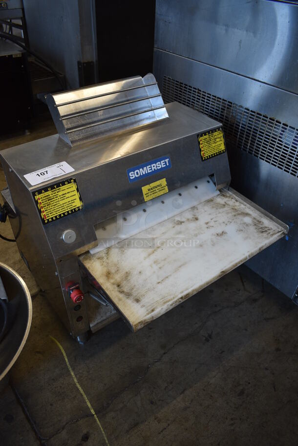 Somerset CDR-2000LC Stainless Steel Commercial Countertop Dough Sheeter. 115 Volts, 1 Phase. 24x26x28. Tested and Does Not Power On - Image 1 of 6