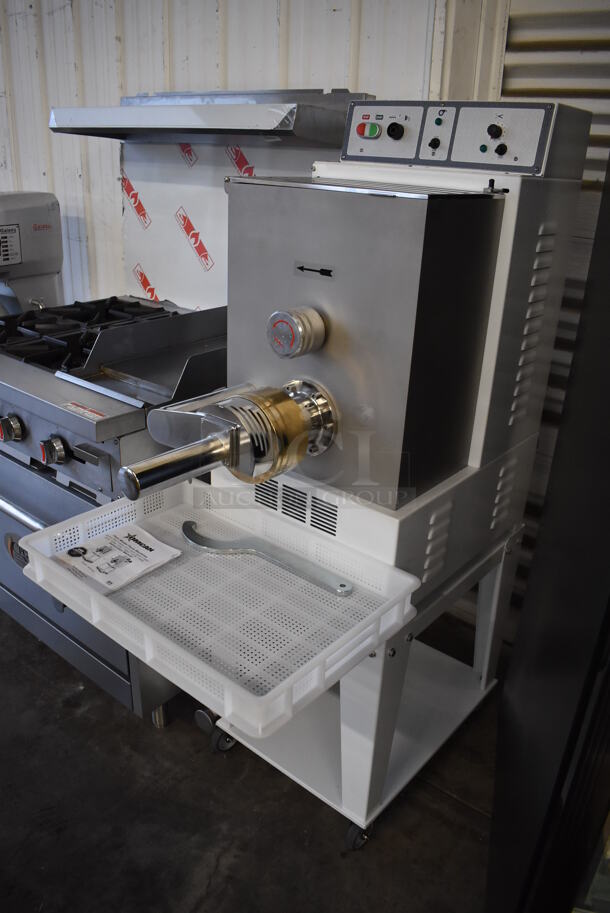 BRAND NEW! 2020 Avancini TR 110 Metal Commercial Floor Style 26 lb. Pasta Extruder Machine on Commercial Casters. 220 Volts, 1 Phase. 24x39x60. Tested and Working! - Image 1 of 12