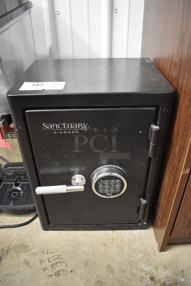 Sanctuary Black Metal Single Compartment Safe. Does Not Come w/ Combination. 15x14x20