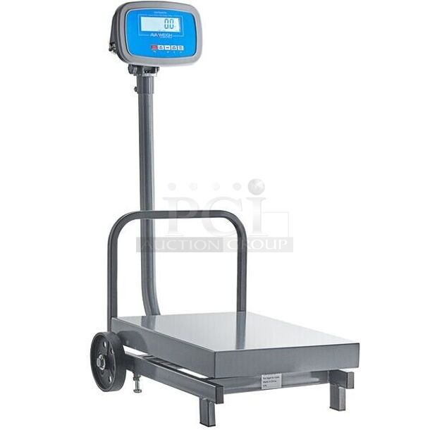 BRAND NEW IN BOX! AvaWeigh FS500TW Stainless Steel Commercial Floor Style 500 lb. Digital Receiving Scale with Tower Display. Missing Hardware. Tested and Working! - Image 1 of 5