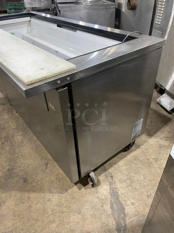 True Commercial Refrigerated Sandwich Prep Table! With Commercial Cutting Board! With 3 Door Underneath Storage Space! All Stainless Steel! On Casters! Model: QA7230MB SN: 13758551 115V 1 Phase - Image 2 of 9