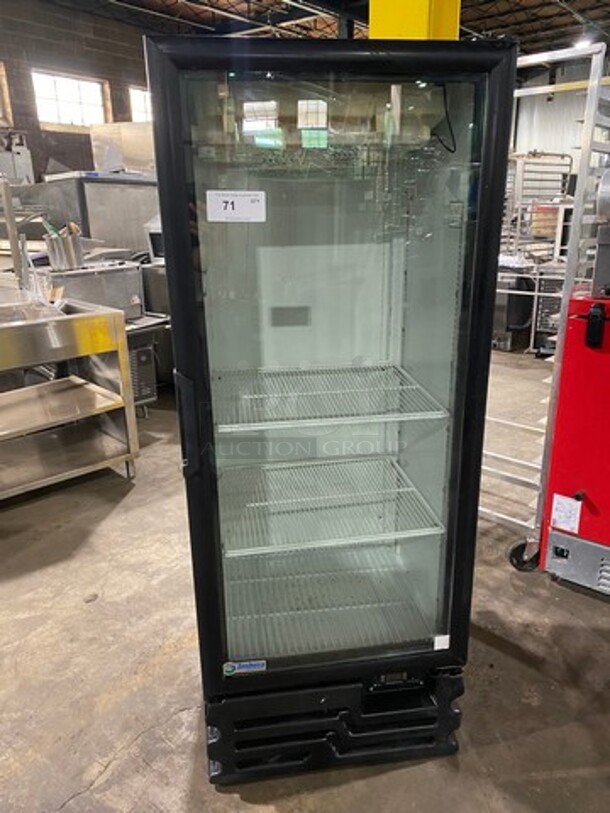 Imbera Single Door Refrigerated Reach In Cooler Merchandiser! With View Through Door! With Poly Coated Racks! Model: VR12 SN: 636120401712 115V 60HZ 1 Phase