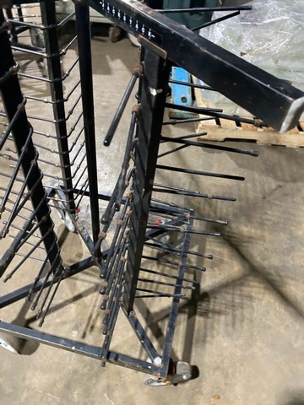 Jack Stack Black Metal Plate Racks! On Casters! - Image 3 of 4