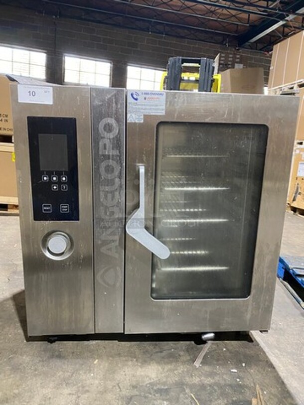 Angelo Po Commercial Combi Convection Oven! With Digital Controls! With View Through Door! Metal Oven Racks! All Stainless Steel! Model: FX101E30UX02 SN: 83588113501 208V 60HZ 3 Phase - Image 1 of 12