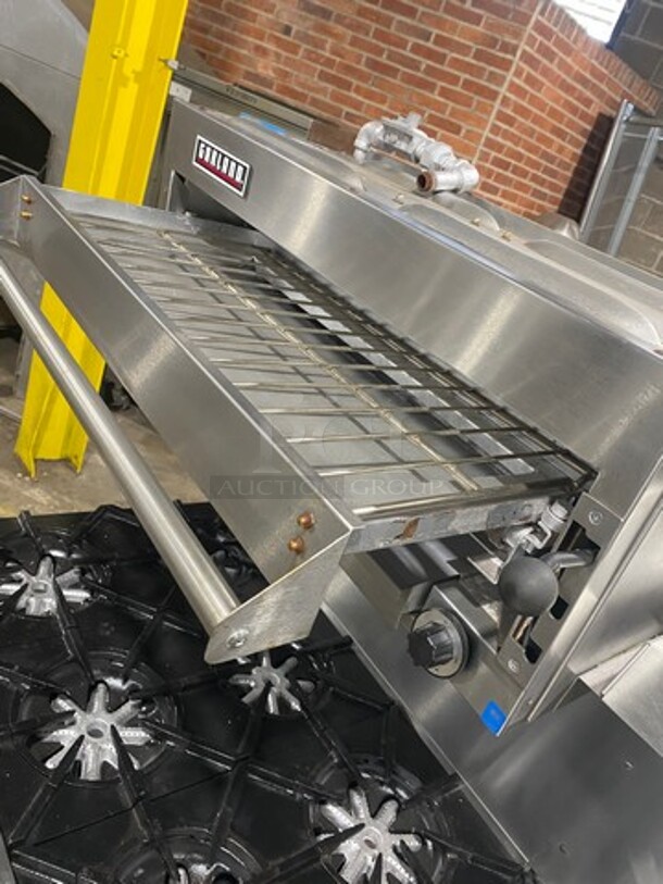 Amaizing! Garland Natural Gas Powered 10 Burner Stove! With 2 Ovens! With Metal Oven Racks! With Raised Back Splash & Salamander! Stainless Steel! On Casters! Working When Removed! - Image 6 of 10