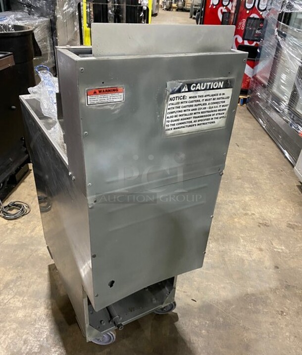 Cecilware Stainless Steel Commercial Floor Deep Fat Fryer w/ 2 New Metal Fry Baskets! Gas Powered! On Casters! - Image 4 of 7