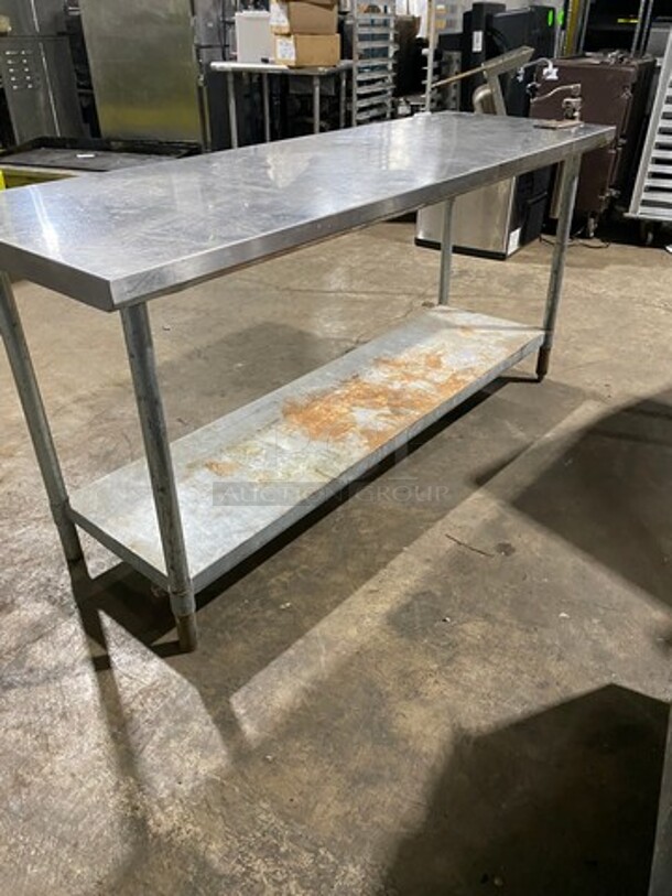 Solid Stainless Steel Work Top/ Prep Table! With Mounted Can Opener! With Storage Space Underneath! On Legs! - Image 4 of 8