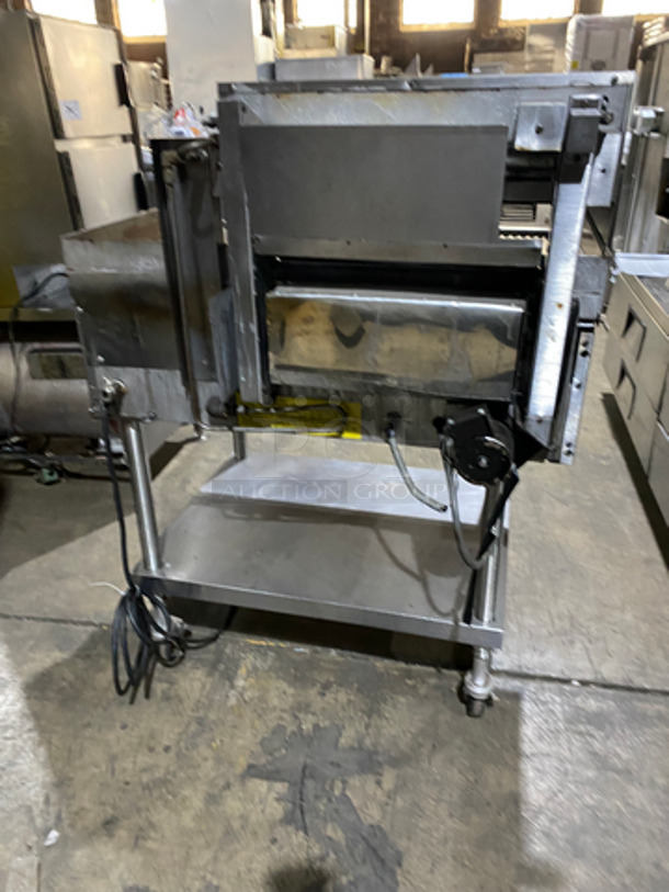 NICE! Lang Natural Gas Powered Groove Panini Style Grill/Flat Griddle Combo! With Underneath Storage Space! All Stainless Steel! On Casters! Model: GGB36TIB SN: D99475 - Image 4 of 11