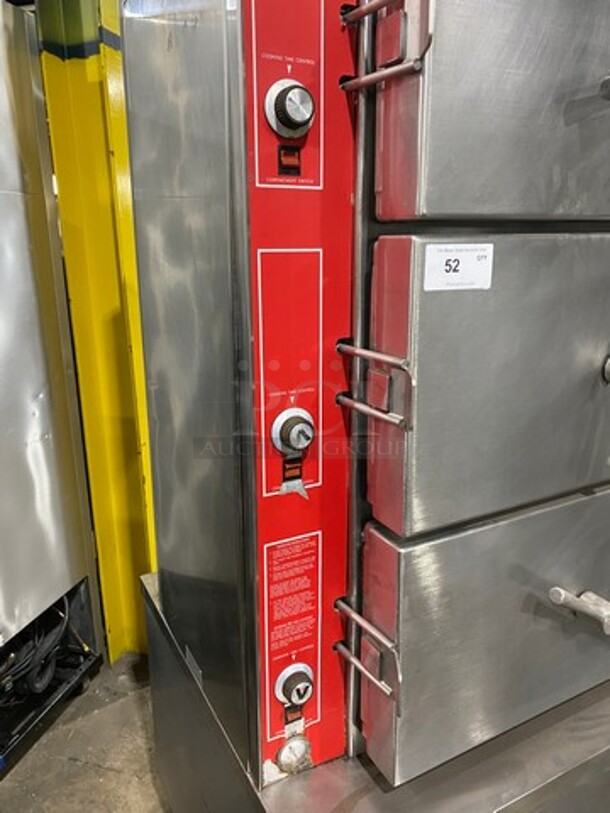 GREAT! Vulcan Commercial Triple Deck Pressure Steam Cooker! All Stainless Steel! On Legs! Model: VHL3G SN: 271155958 120V 60HZ 1 Phase - Image 10 of 12