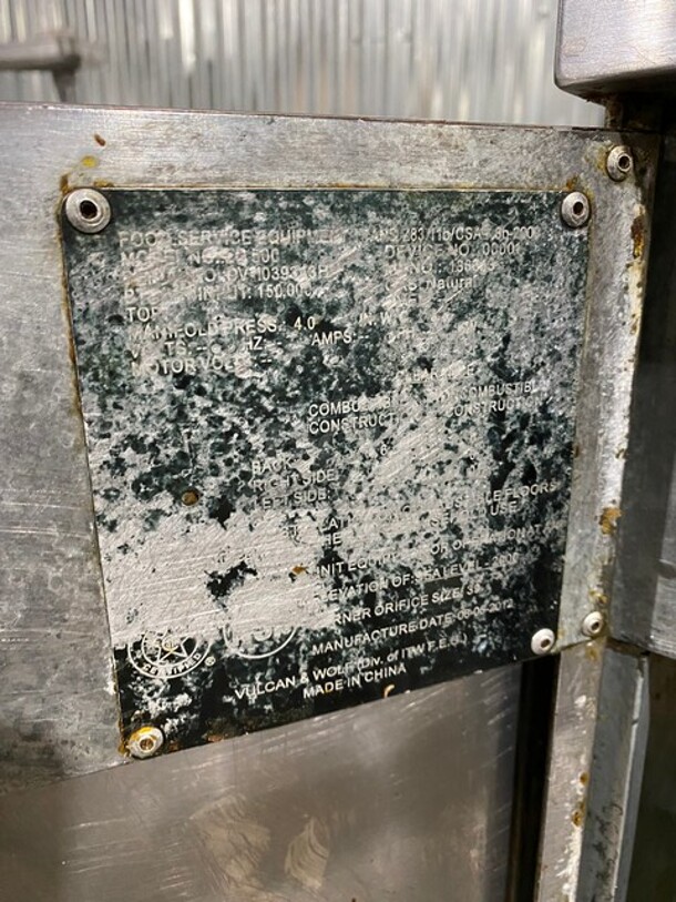 WOW! Vulcan Commercial5 Burner Natural Gas Powered Deep Fat Fryer! All Stainless Steel! On Legs! Working When Removed! - Image 8 of 9