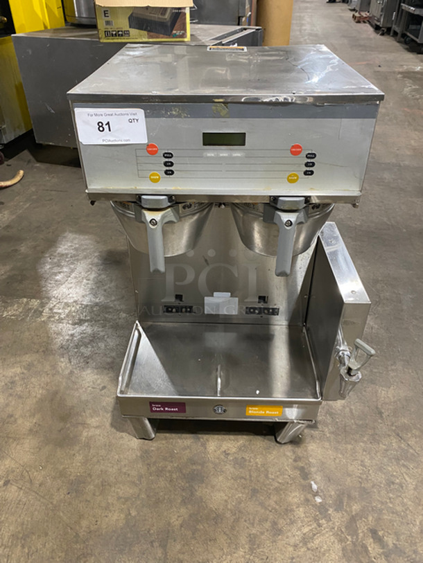 Bunn Commercial Countertop Dual Coffee Brewing Machine! All Stainless Steel! On Small Legs! Model: DUALSHDBC 120/208V 60HZ 1 Phase