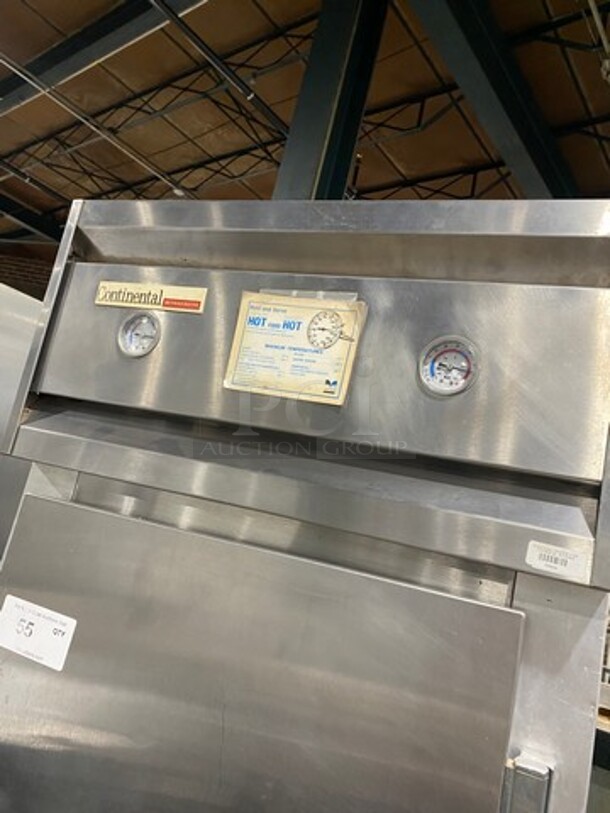 Continental Commercial Split Door Reach In Half Cooler Half Freezer Combo Unit! All Stainless Steel! On Legs! Model: 1RF SN: H9515262 115V 60HZ 1 Phase - Image 8 of 9