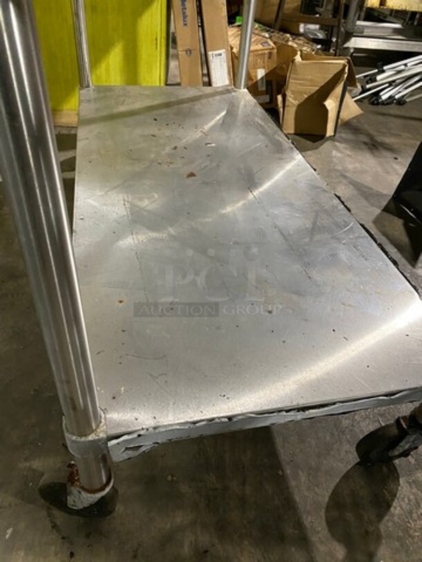 ALL Solid Stainless Steel Work Top/ Prep Table! With Back Splash! With Storage Space Underneath! On Casters! - Image 6 of 8