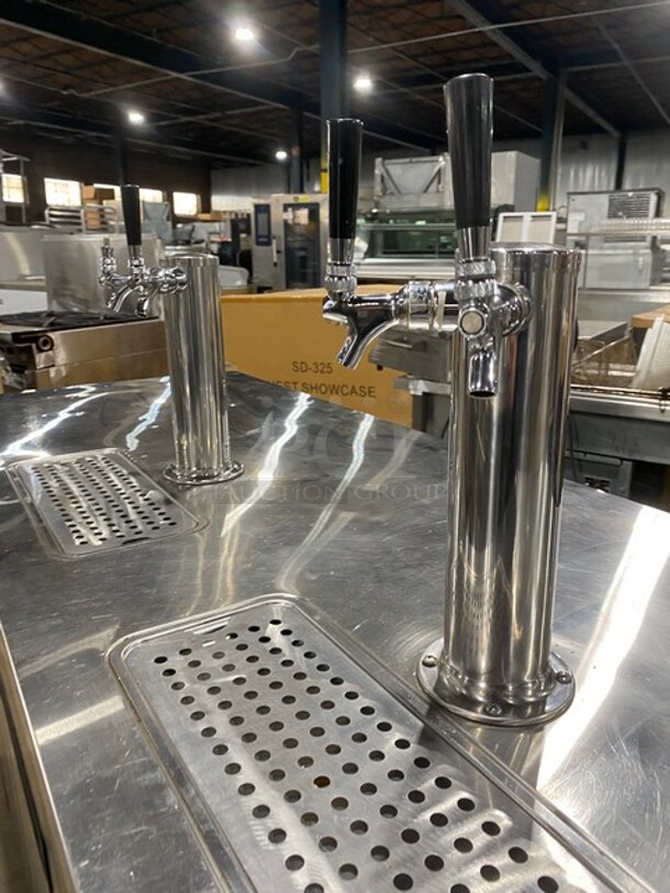 NICE! Avantco Commercial Refrigerated Dual Tower Kegerator! With Towers! With 3 Door Storage Space Underneath! Poly Coated Racks! Model: 178UDD378 SN: 6436334321083608 115V 1 Phase - Image 5 of 10
