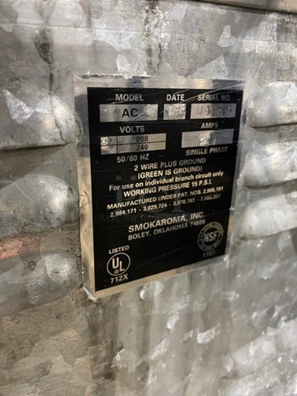 Smokaroma Commercial Electric Powered BBQ Cooker/ Smoker! All Stainless Steel! On Casters! Model: AC SN: 04539 208/240V - Image 8 of 9