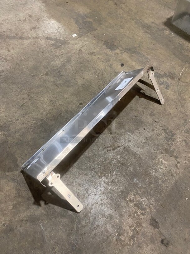 All Stainless Steel! Wall Mounted Commercial Shelf With Backsplash!  - Image 3 of 4