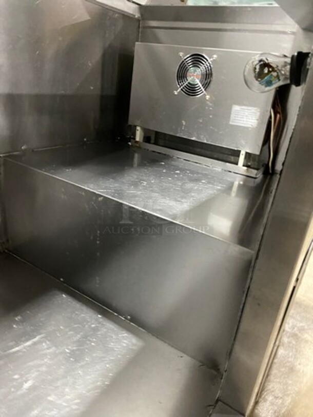 2013 Cool Tech Commercial Refrigerated Sandwich Prep Table! With 2 Door Storage Space Underneath! All Stainless Steel! On Casters! Model: CMPH48BM SN: 115734 120V - Image 6 of 8