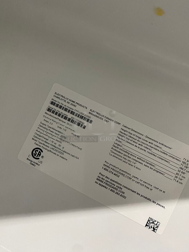 Frigidaire Single Door Freezer! With Poly Racks And Shelves! Model: FFFU20F2VW0 SN: BB11018648! 115V! - Image 8 of 9
