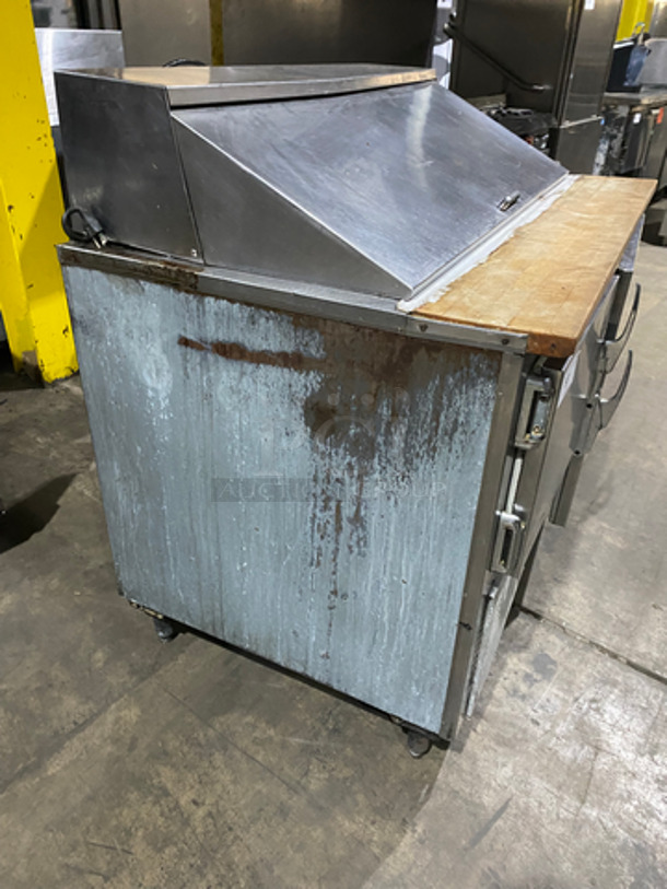 Leader Commercial Refrigerated Sandwich Prep Table! With 2 Door Storage Space Underneath! All Stainless! On Legs! 115V 60HZ 1 Phase - Image 3 of 10