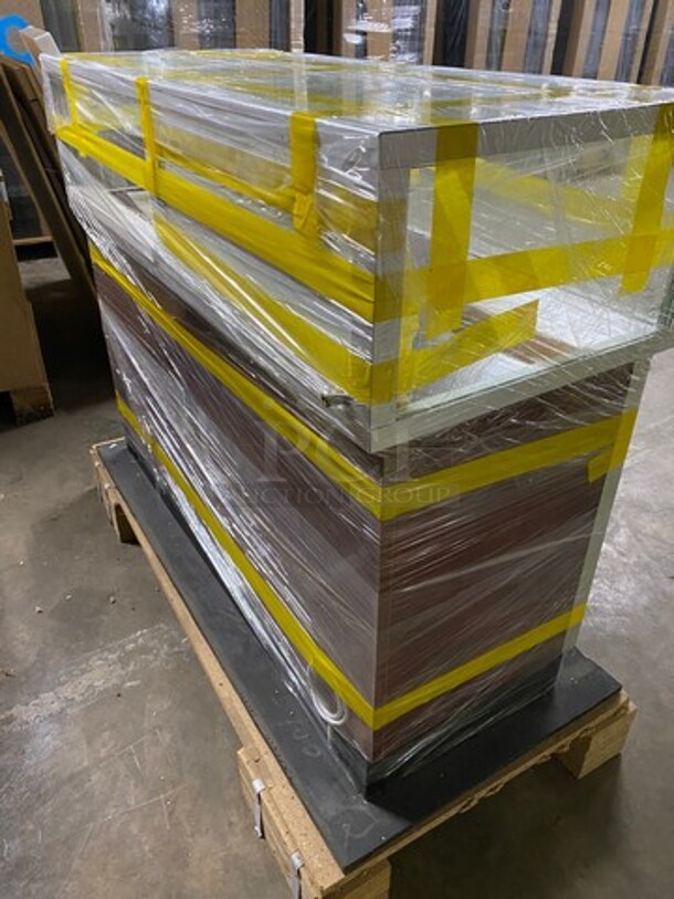 AMAZING! NEW! Leader Commercial Glass Display Case Merchandiser! With Rear Access Doors! Storage Space Underneath! Wooden With Metal Frame! Perfect For Juul, Myle, & Jewelry Display! - Image 4 of 9