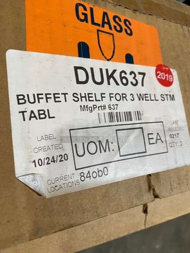 NEW! IN THE BOX! Commercial Buffet Sneeze Guards For 3 Well Steam Table! 2 Sneeze Guards Per Box! 1 Box Per Lot! 2x Your Bid! - Image 2 of 4