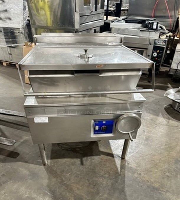 Cleveland Tilt Skillet/Braising Pan! All Stainless Steel! On Legs! - Image 1 of 9