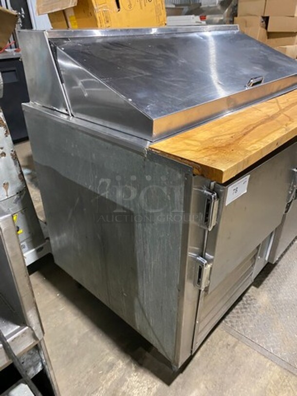 Commercial Refrigerated Sandwich Prep Table! With Chop Block Cutting Board! With 2 Door Storage Space! All Stainless Steel! On Legs! - Image 2 of 8