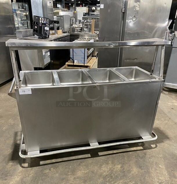 Seco All Stainless Steel 4 Compartment Steam Table! With Sneeze Guard! On Casters! - Image 1 of 10