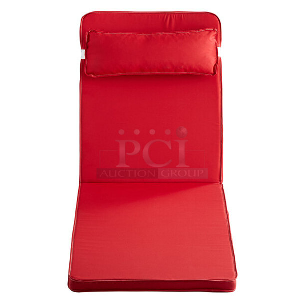 BRAND NEW SCRATCH & DENT! Lancaster Table & Seating Red Chaise Cushion with Pillow - 16 In Total - Image 4 of 6