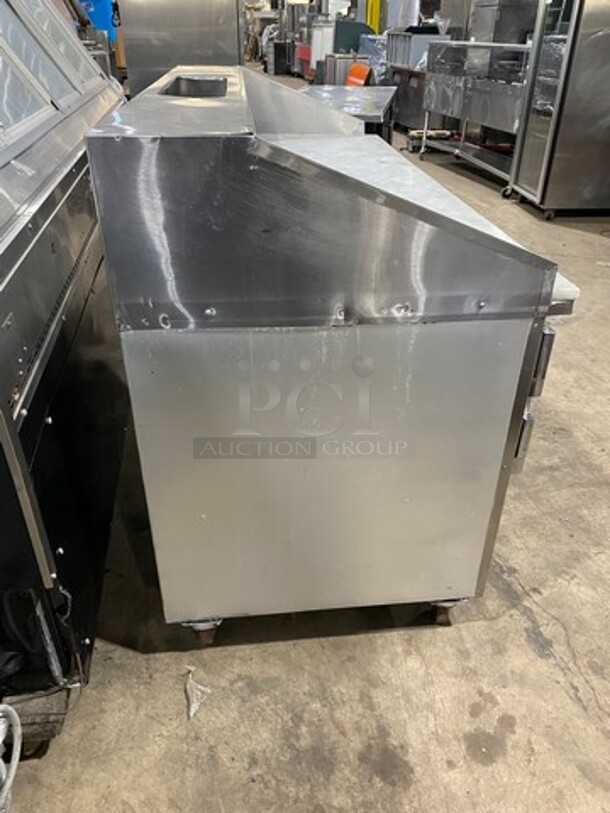 2017 Leader Commercial Refrigerated Pizza Prep Table! With Marble Top! With 3 Door Storage Space Underneath! All Stainless Steel! On Casters! Model: DR72SC SN: AA11M2201 115V 60HZ 1 Phase - Image 2 of 9