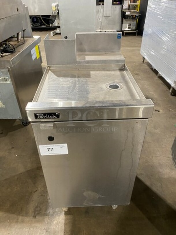 Perlick Under The Counter Drainboard! With Back Splash! With Storage Space Underneath! All Stainless Steel! On Legs!