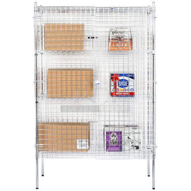BRAND NEW SCRATCH & DENT! Regency NSF Chrome Wire Security Cage - 18" x 48" x 61" - Image 5 of 7